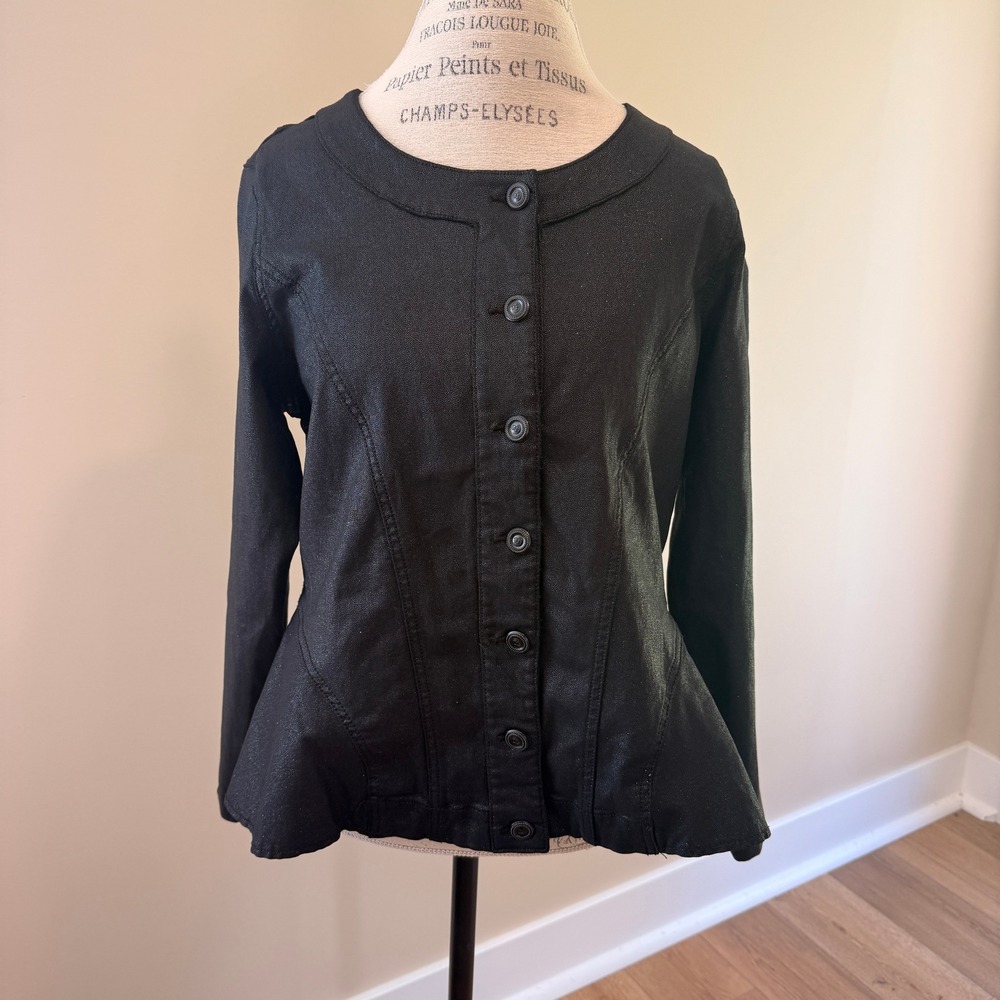 DG2 Women's Black Sparkle Button Up Jacket Size XL - Picture 1 of 5